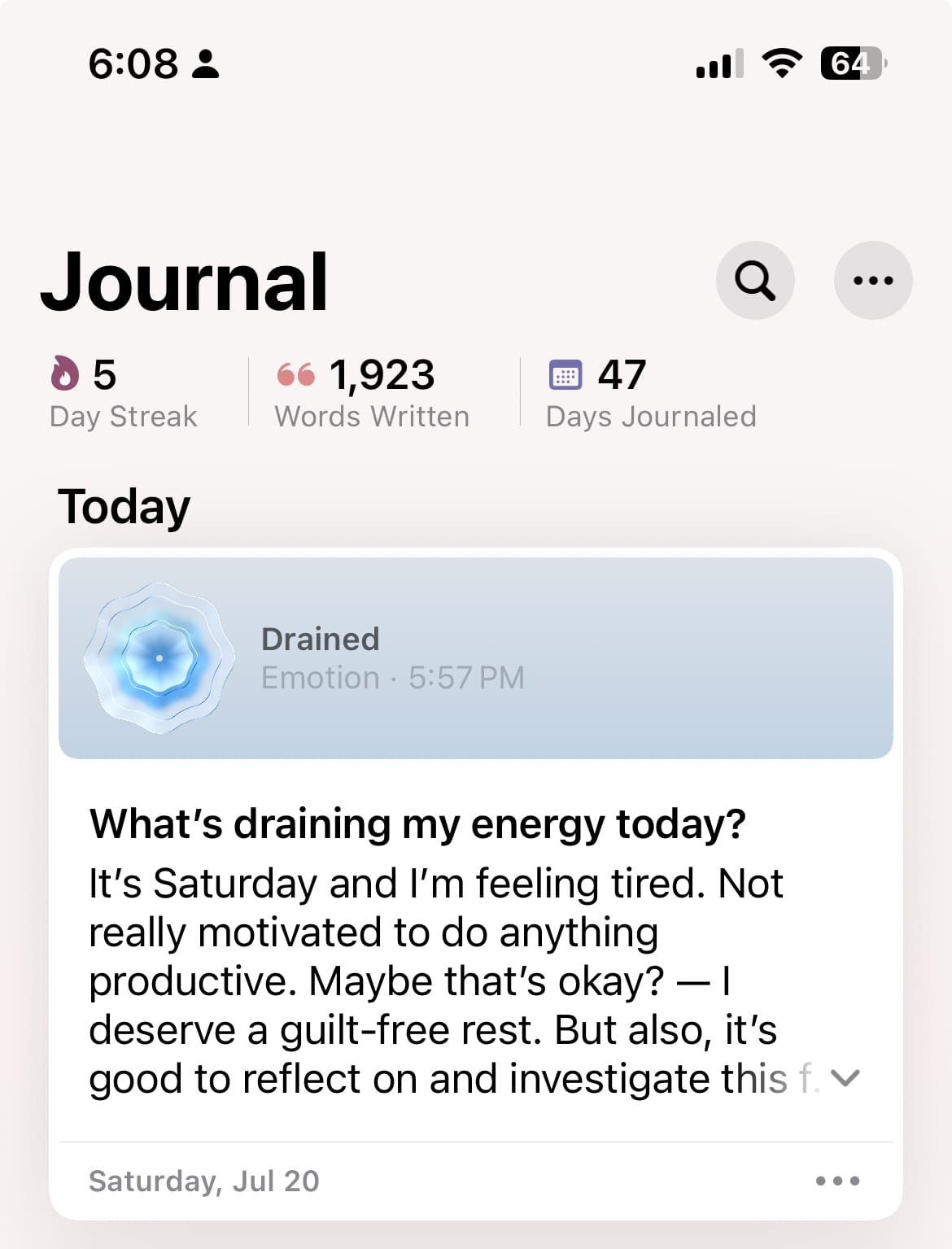 Reflecting on moods and emotions in Apple Journal